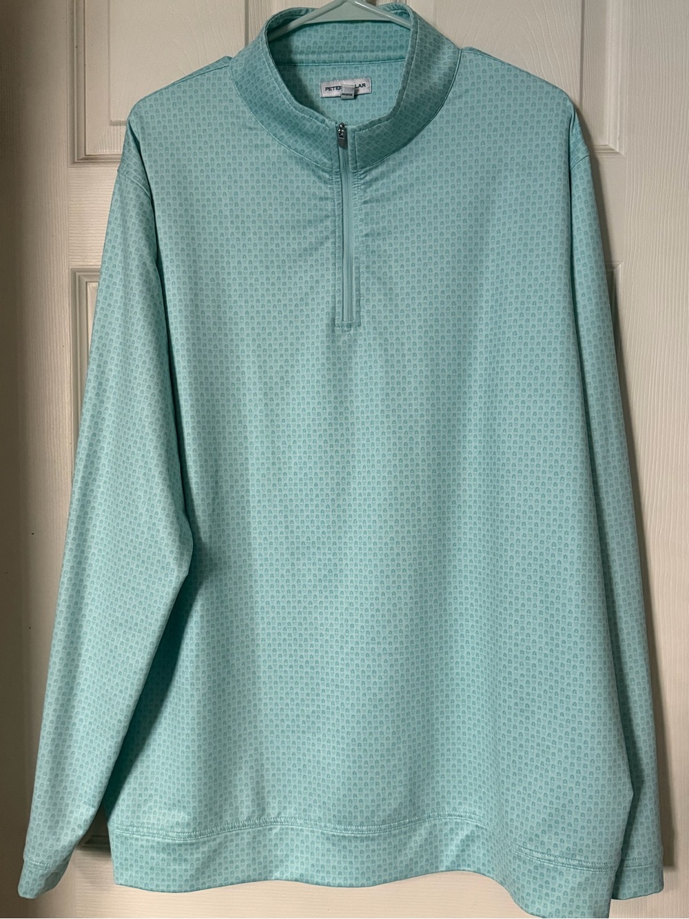 Peter Millar Mint Green Performance Quarter-Zip Pullover